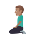 🧎🏽‍♂️ man kneeling: medium skin tone display on JoyPixels